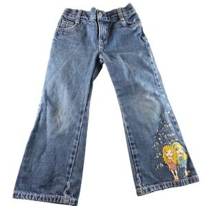 Lil Bratz Kids Y2K Wide Leg Denim Jeans Graphic Size 4/5 K20707 Dollcore